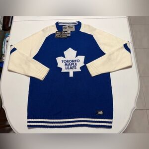 Vintage with tags!  NHL Toronto Maple Leafs Cream and Blue Crewneck Sweater